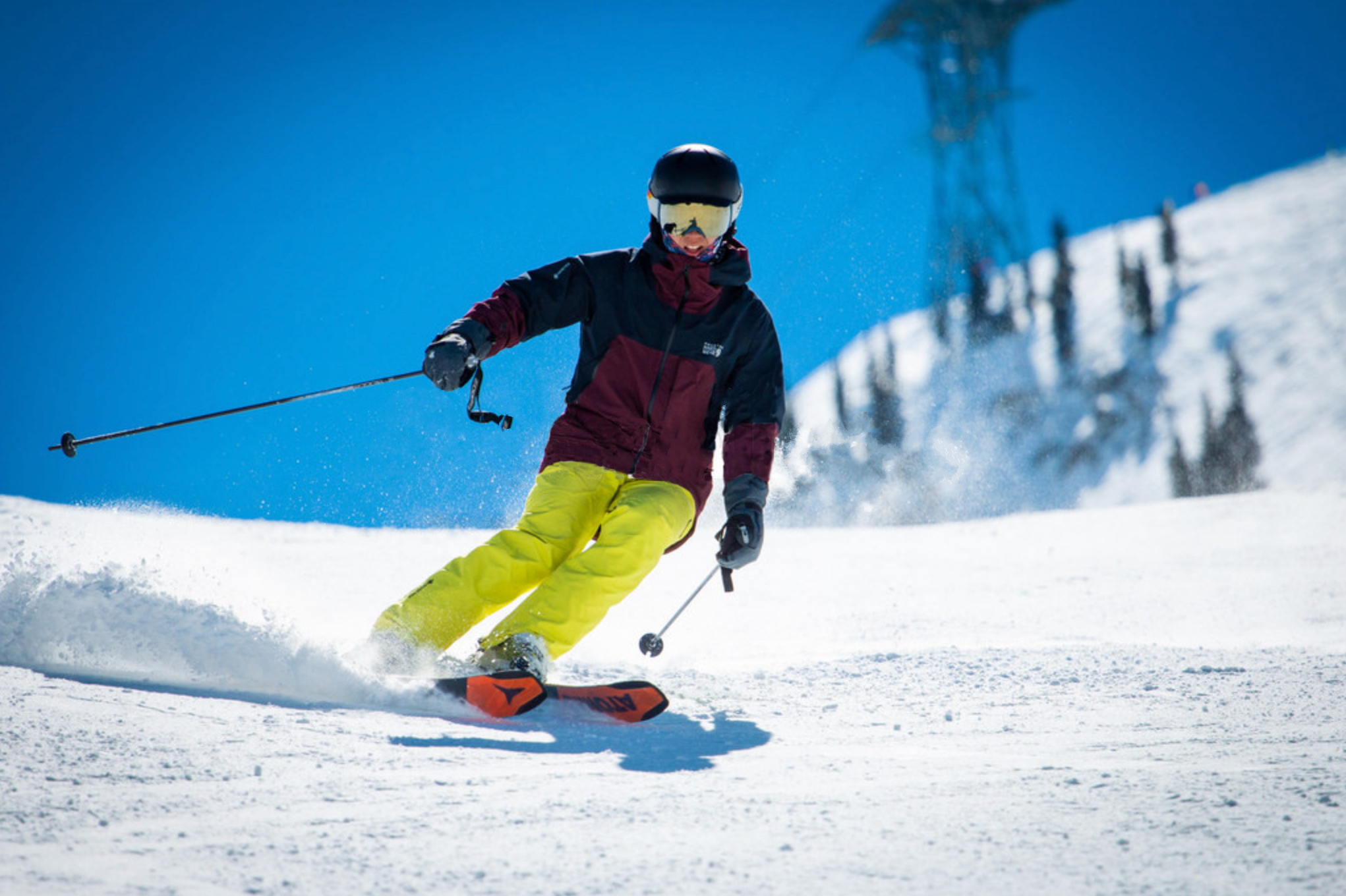 Chris skiing